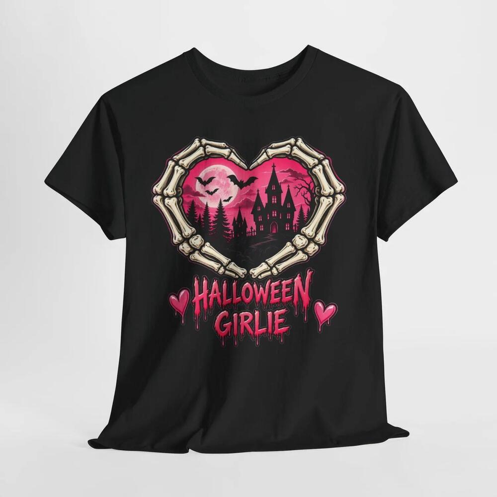 Halloween Girlie Shirt, Spooky Girl Halloween T-Shirt, Cute Haunted House Tee